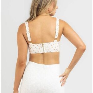 Mooloola Corset crop top Floral White